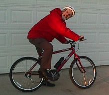 Kevin on the Dr. Pepper bike